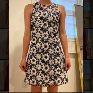 Navy blue and white flower dress
